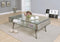 Booyd Coffee Table, Faux Concrete & Clear Glass
